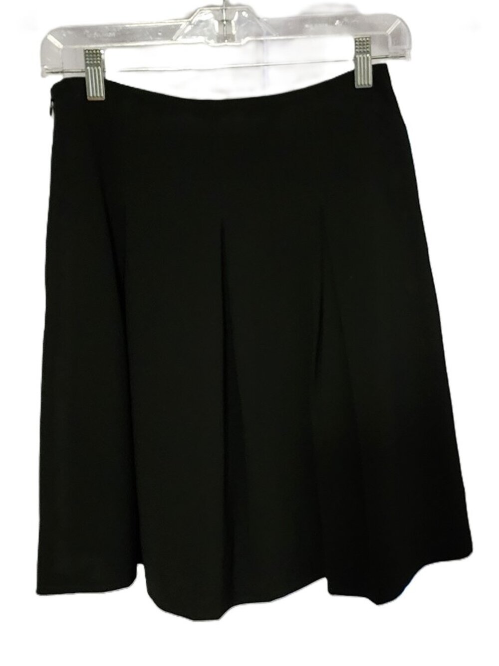 White House Black Market Black A-Line Pleated Skirt Size 00